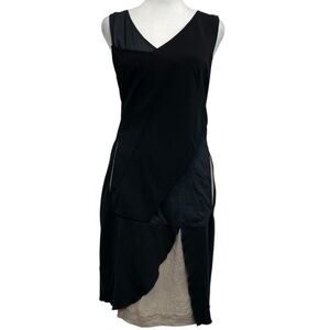 Marithe Francois Girbaud Black Asymmetrical Sleeveless Cocktail Dress